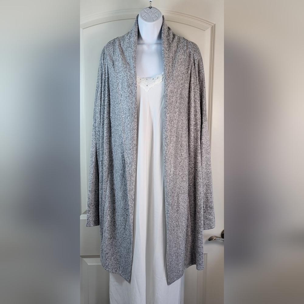 CATO Gray Heathered Oversize Waterfall Coverup Tunic - Size 2X or 18/20W
